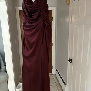 David’s bridal satin bridesmaid dress.